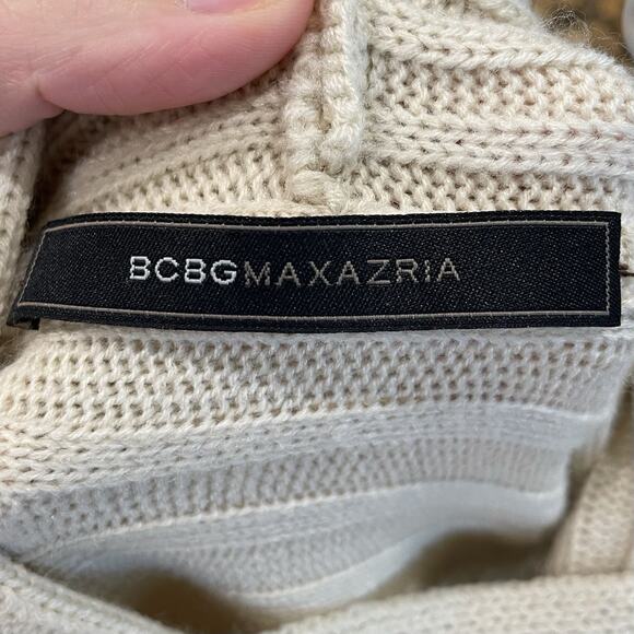 BCBGMaxAzria Cream Turtleneck Poncho Sweater, Women's OS, Lagenlook Minimalist - Picture 8 of 8